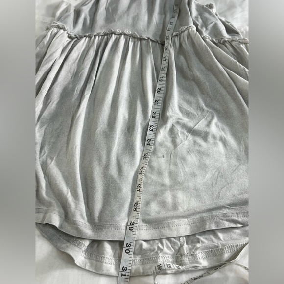 POL babydoll tank top high neck flowy zip back wash grey fog sleeveless shirt M - Picture 8 of 10